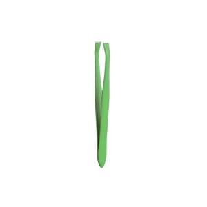 Pinzetta per sopracciglia a granchio  73 in acciaio inox con rivestimento gommato, verde, per eliminare peli superflui efficacemente