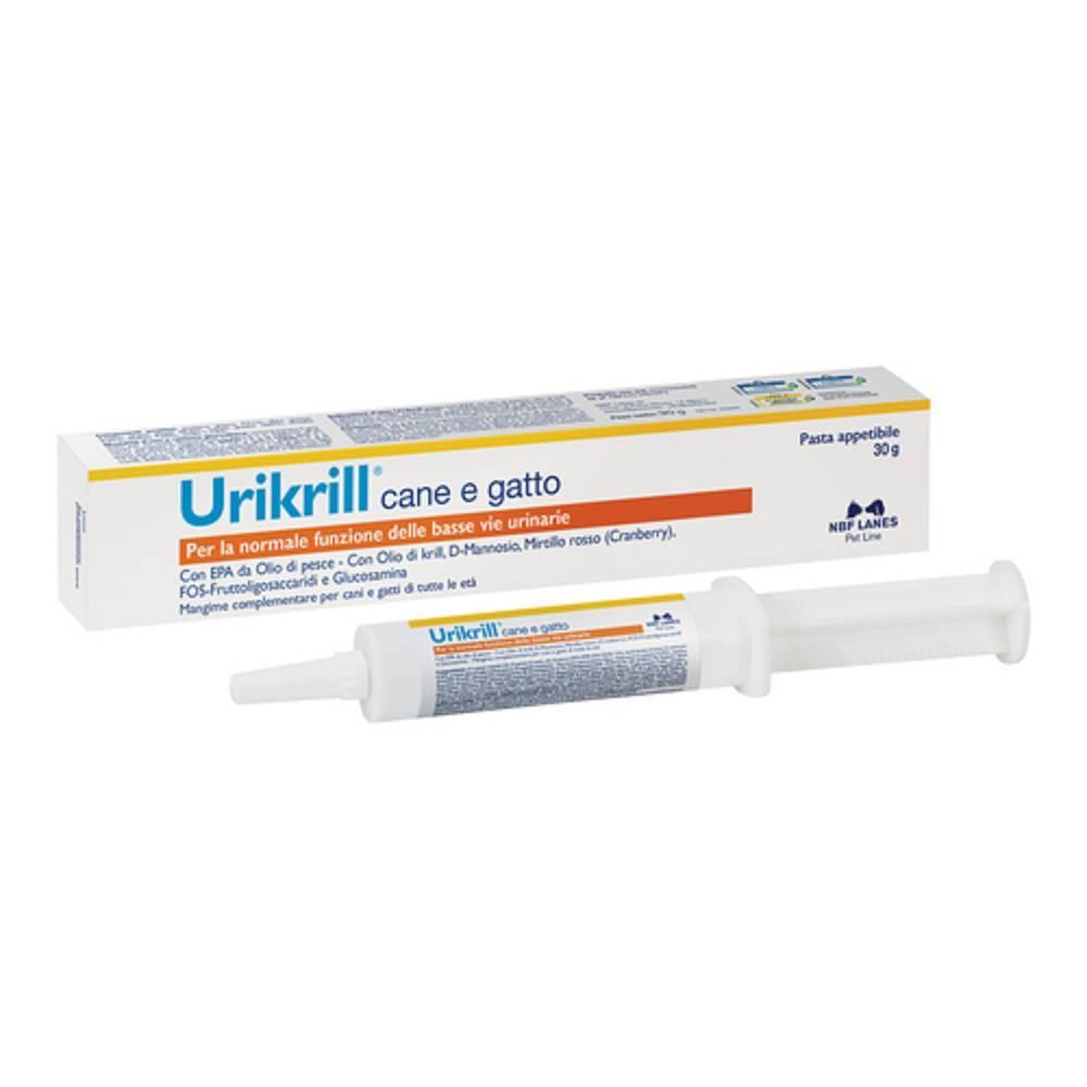n.b.f. lanes mangime complementare urikrill pasta 30g per cani e gatti con epa, d-mannosio, mirtillo rosso, fos e glucosamina per benessere intestinale e immunitario - foto 1