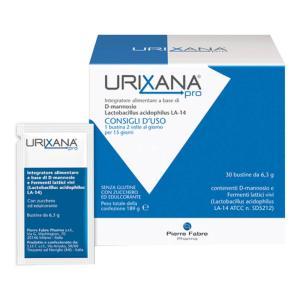 Integratore alimentare urixana pro con d-mannosio e lactobacillus acidophilus in bustine da 30 per il benessere dell'apparato uro-genitale