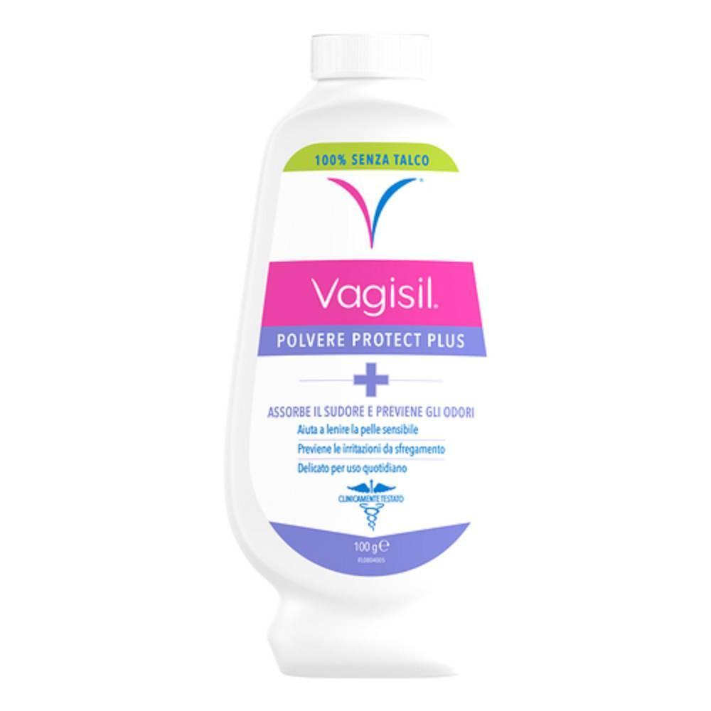 vagisil polvere protect plus per disagio intimo, eccessiva sudorazione e perdite urinarie - flacone da 100 ml per comfort e freschezza - foto 1
