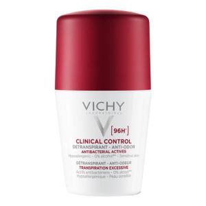 Deodorante antitraspirante  clinical control 96h roll-on 50ml per controllare sudorazione e odori, ipoallergenico e senza alcol