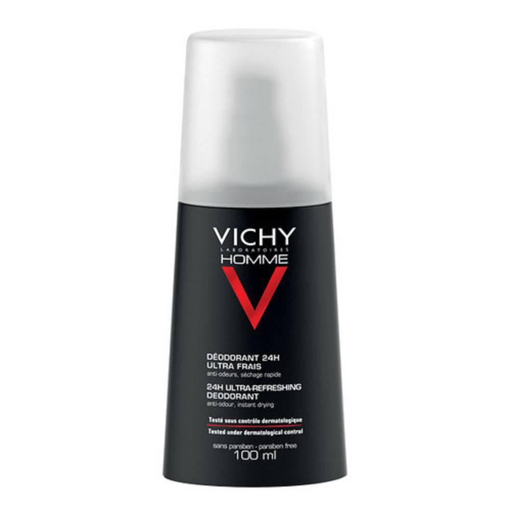 vichy deodorante vapo uomo 100ml - ultra fresco, dermo-purificante, efficacia 24 ore, testato dermatologicamente, anti-odore - foto 1