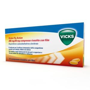 Flu action 12 compresse 200 + 30 mg per il trattamento di raffreddore e sintomi influenzali, con avvertenze e controindicazioni importanti
