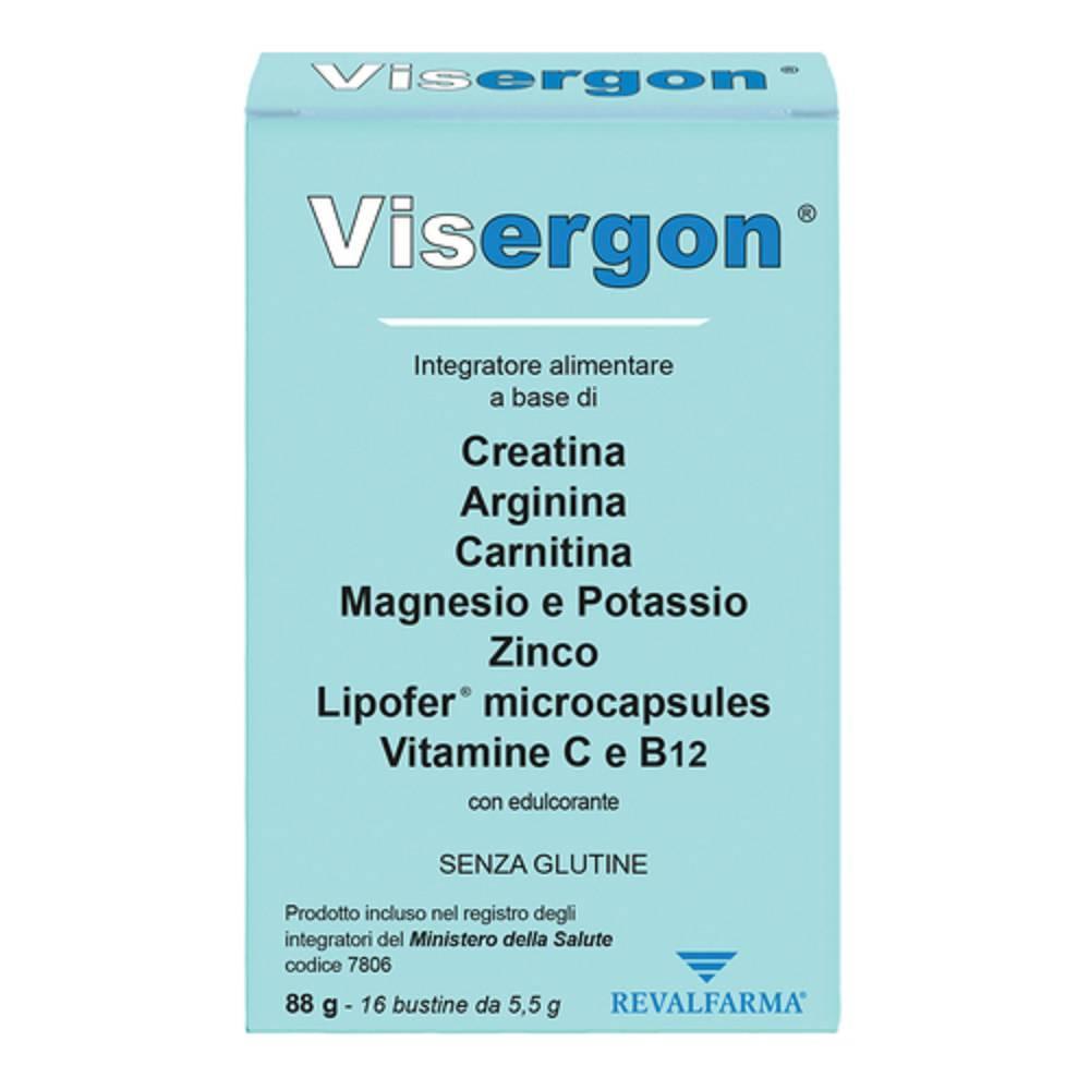 visergon integratore alimentare in bustine per ridurre stanchezza, supportare il metabolismo energetico e il sistema immunitario - 16 bustine - foto 1