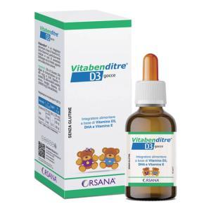 Integratore alimentare vitamina d3, dha e vitamina e in flacone contagocce da 15 ml - vitaben d3