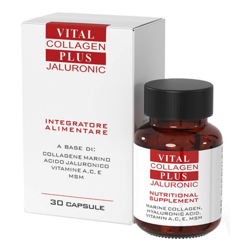 vital plus integratore alimentare vital collagen plus con acido ialuronico, vitamine a, c, e e msm - 30 capsule per pelle sana e idratata - foto 1