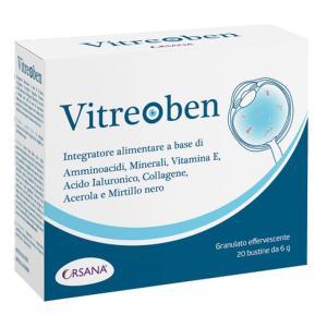 Integratore alimentare vitreoben per la salute degli occhi - 20 bustine da 6 g per contrastare addensamenti vitreali e migliorare l'idratazione oculare