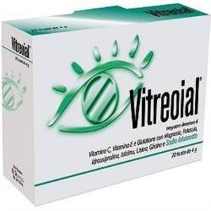 Vitreoial 20 bustine - complemento alimentare con vitamina c, e, glutatione e minerali per il benessere dei tessuti connettivi e della vista