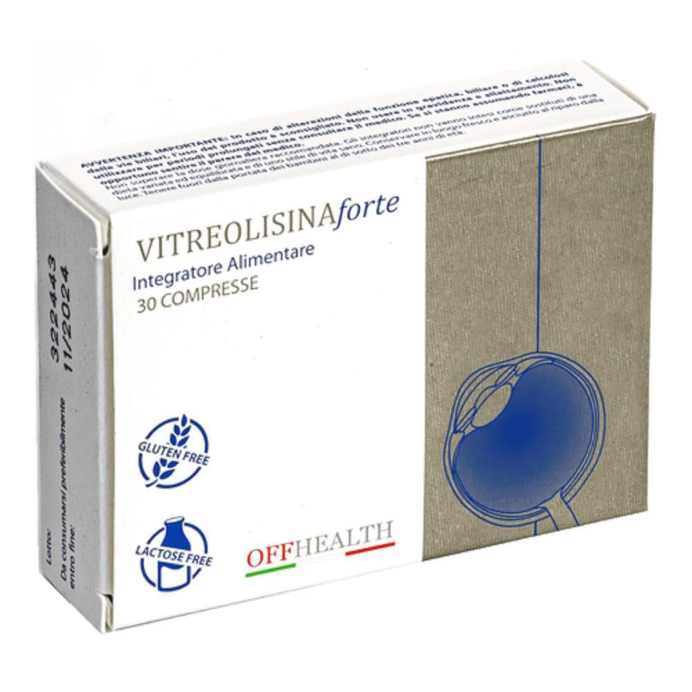 offhealth integratore vitreolisina forte 30 compresse con curcuma, bromelina, glucosamina e collagene per drenaggio e microcircolo - foto 1