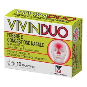 Rimedio per febbre e congestione nasale con pseudoefedrina - granulato per soluzione orale 500 mg/60 mg