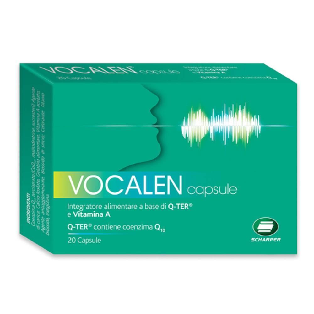 scharper spa integratore alimentare vocalen 20 capsule con coenzima q10 e vitamina a per il benessere delle membrane mucose - foto 1