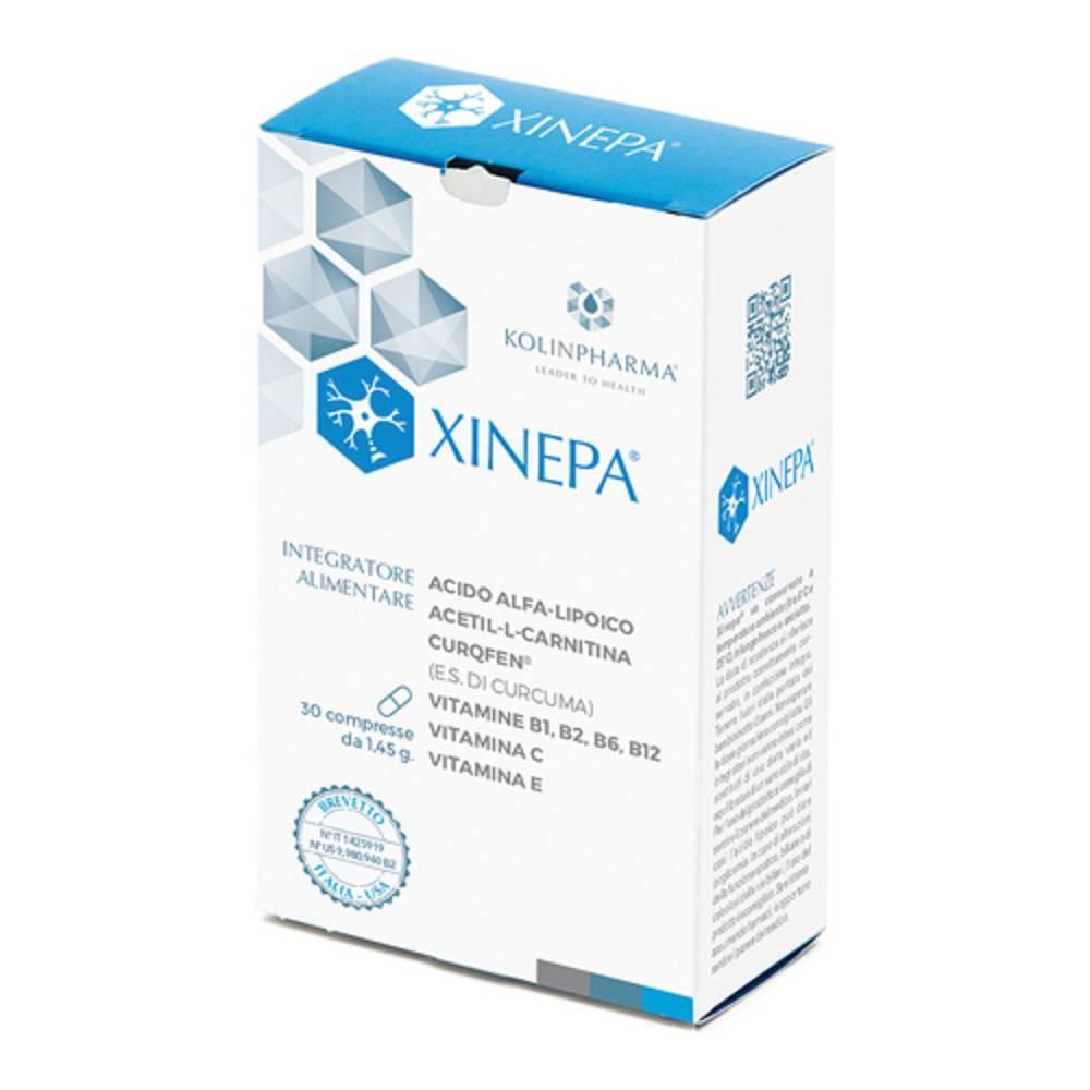 kolinpharma integratore alimentare xinepa 30 compresse con acido alfa-lipoico, acetil-l-carnitina, curcuma e vitamine per il benessere energetico e nervoso - foto 1