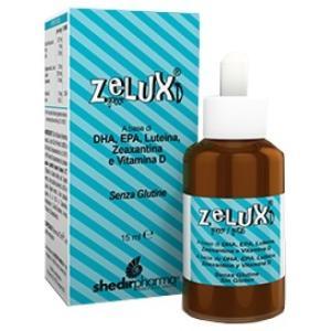 Complemento alimentare zelux d gocce 15ml con dha, epa, luteina, zeaxantina e vitamina d per ossa sane e benessere generale
