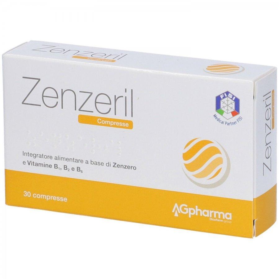 zenzeril integratore alimentare zenzeril 30 compresse - zenzero, vitamine b1, b2 e b6 per digestione e sistema nervoso senza glutine - foto 1