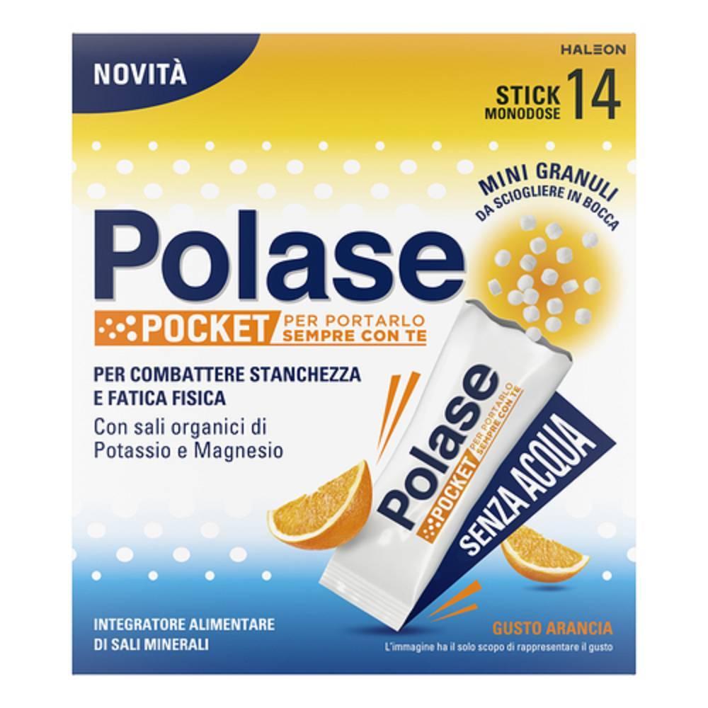 polase integratore di sali minerali polase pocket 14 stick al gusto arancia per ridurre stanchezza e ripristinare equilibrio elettrolitico - foto 1