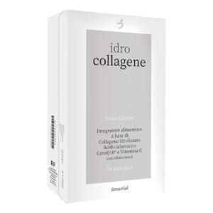 Integratore di idrocollagene in stick pack con vitamina c, acido ialuronico e cavaq10 per la salute della pelle - 14 stick pack