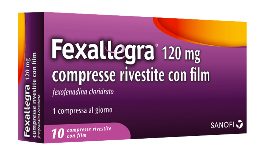 fexallegra fexallegra 120 mg compresse rivestite con film per il trattamento della rinite allergica negli adulti e bambini dai 12 anni - foto 1
