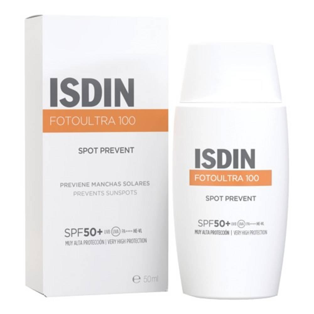 isdin protezione solare viso fotoultra 100 spot prevent spf 50+ - previeni le macchie solari con assorbimento immediato e texture leggera - foto 1
