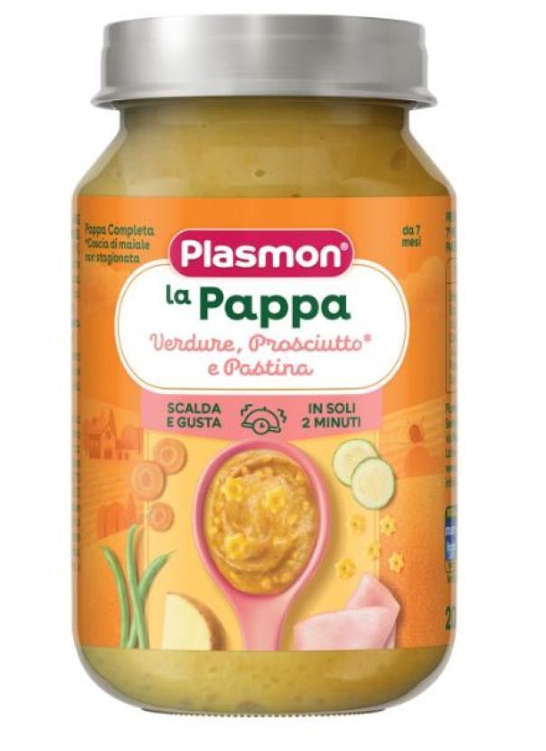 plasmon pappa di verdure con prosciutto e pastina per bambini - alimento omogeneizzato 200 g - 6 vasetti da 200 g - foto 1