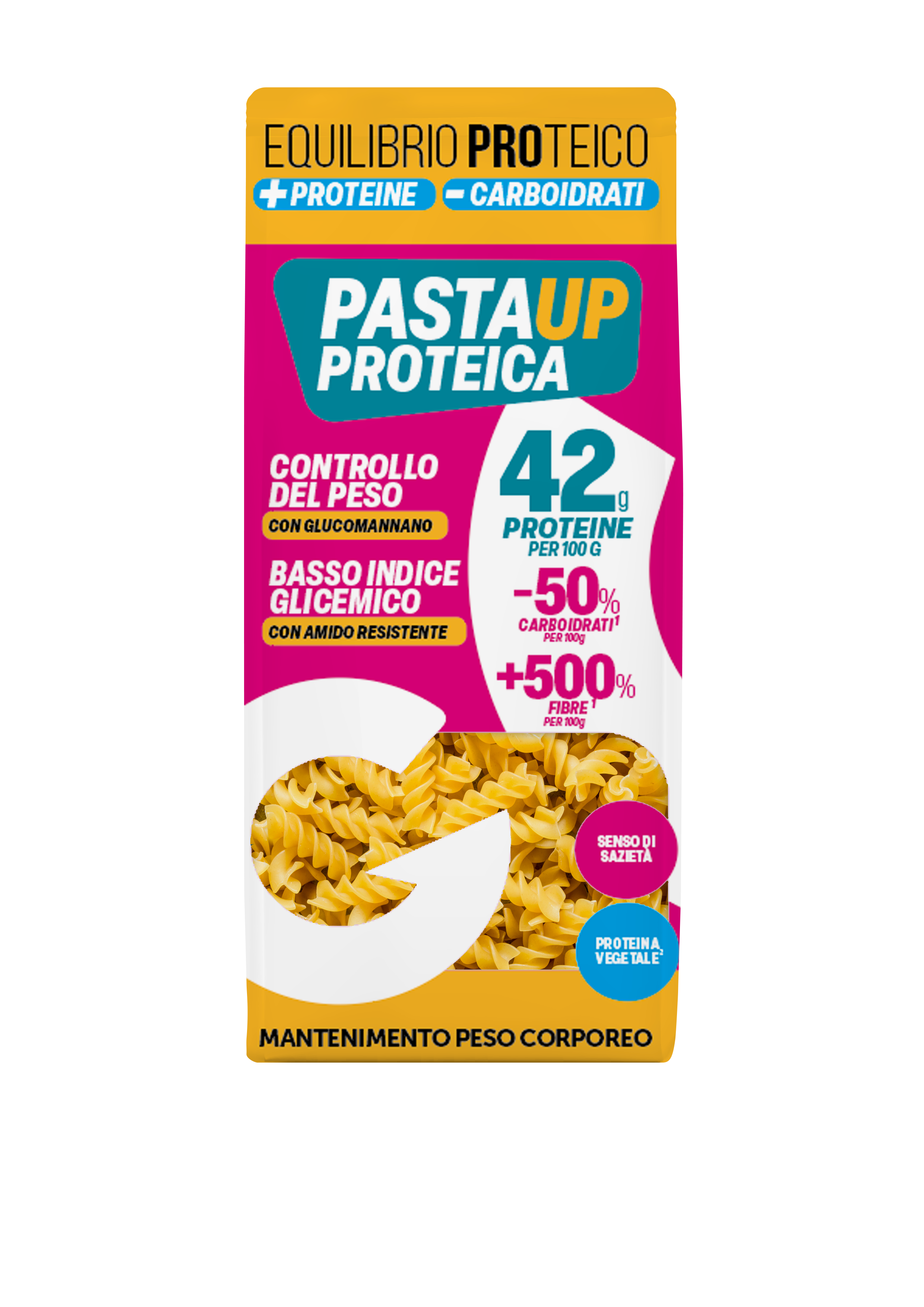 giusto pasta proteica fusilli 200g per controllo del peso a basso indice glicemico con amido resistente e alto contenuto di proteine - foto 1
