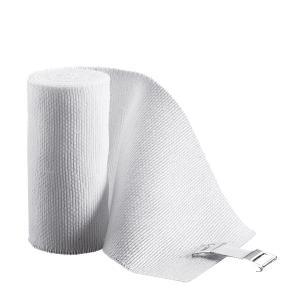 Benda elastica ideale 15 cm - lunghezza 4.5 metri, conforme alla legge n. 883 del 26/11/1973, 65% cotone e 35% fibra poliammidica