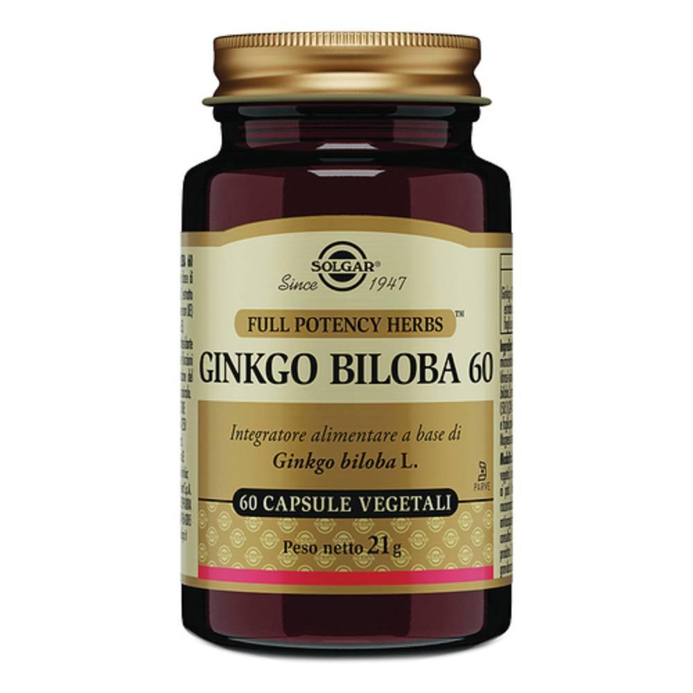 solgar integratore ginkgo biloba 60 capsule vegetali per memoria e circolazione, azione antiossidante e supporto cognitivo - foto 1