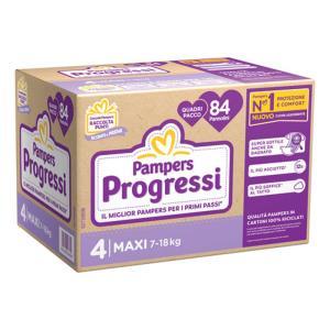 Pannolini pampers progressi 4 maxi 84 pannolini - comfort e protezione per neonati da 7 a 18 kg