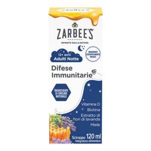 Integratore alimentare zarbee s difese immunitarie per adulti notte con miele, biotina e vitamina d - flacone da 120 ml