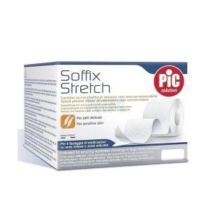 Cerotto estensibile soffix stretch 10 cm x 1000 cm per medicazioni su aree estese e zone articolari, adatto a pelli delicate e sensibili