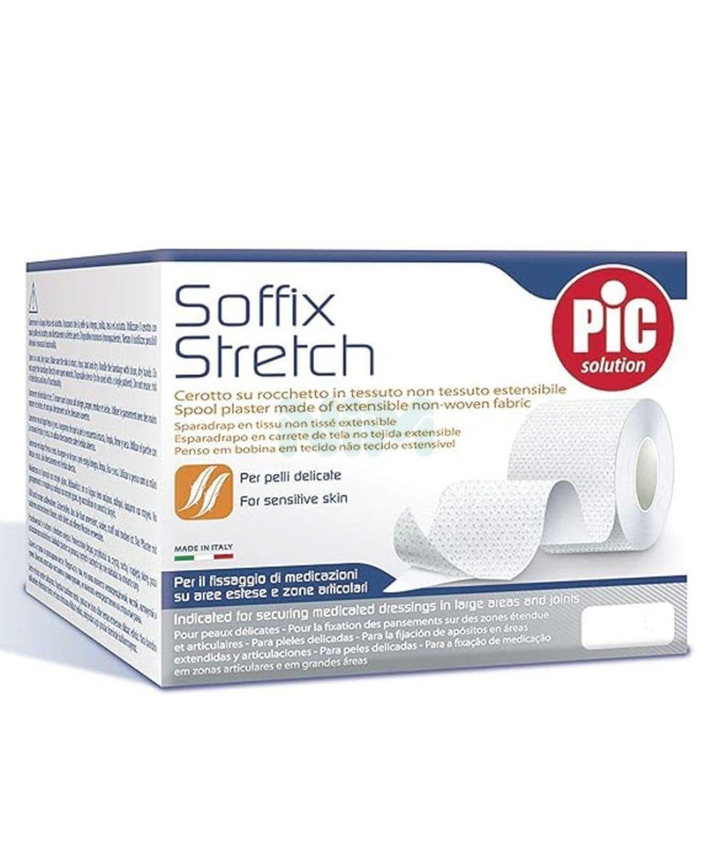 pic solution cerotto estensibile soffix stretch 10 cm x 1000 cm per medicazioni su aree estese e zone articolari, adatto a pelli delicate e sensibili - foto 1