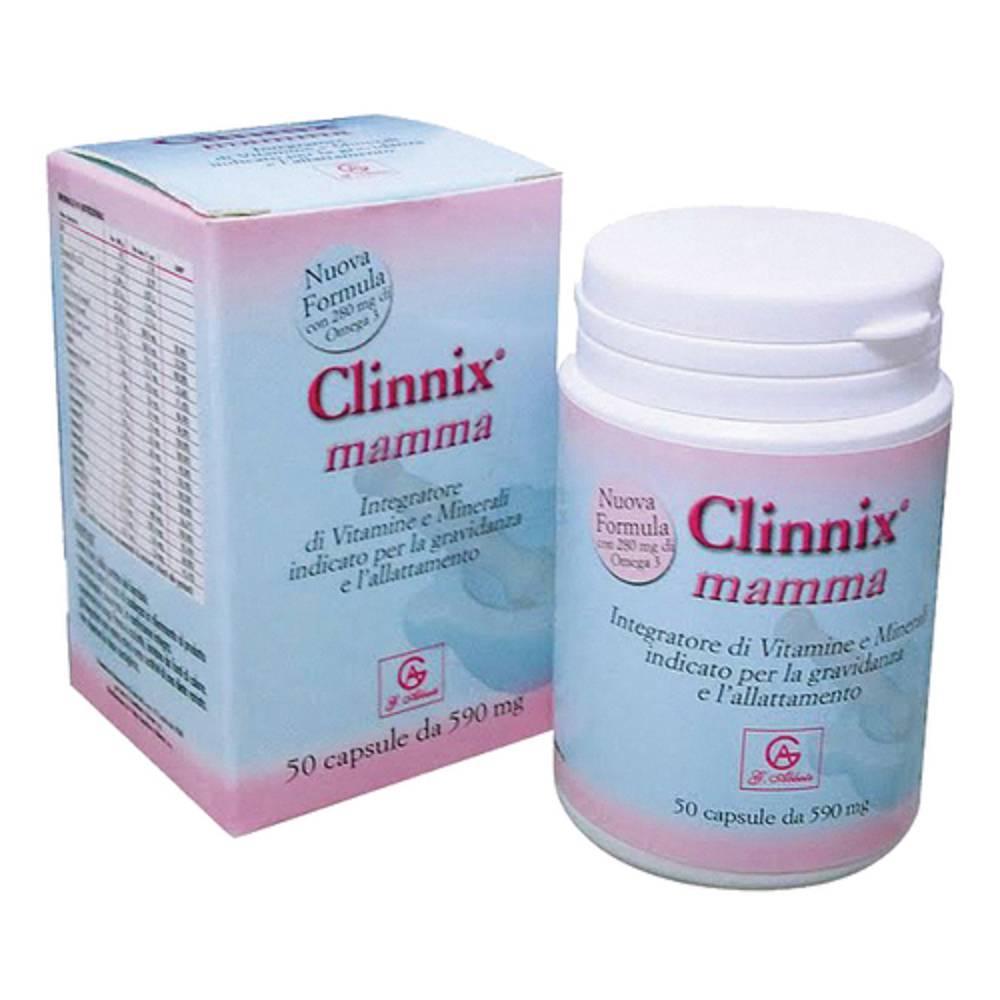clinnix integratore di vitamine e minerali clinnix mamma 50 capsule per gravidanza e allattamento - supporto nutrizionale per mamme e bebè - foto 1