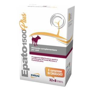 Alimento complementare per cani  1500 plus 40 compresse - protezione epatica e supporto gastroenterico con cardo mariano e prebiotici