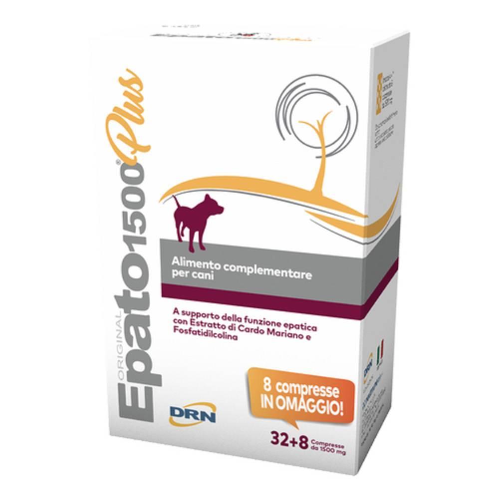 epato alimento complementare per cani epato 1500 plus 40 compresse - protezione epatica e supporto gastroenterico con cardo mariano e prebiotici - foto 1