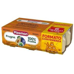 Omogeneizzato di prugna per bambini - 6 vasetti da 80g - alimento senza glutine a partire dal 4° mese - ricco di vitamina c