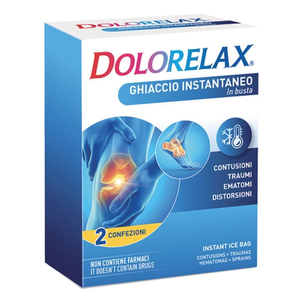 dolorelax ghiaccio istantaneo dolorelax in buste monouso - ideale per ematomi, distorsioni e traumi - 2 buste per crioterapia efficace - foto 1