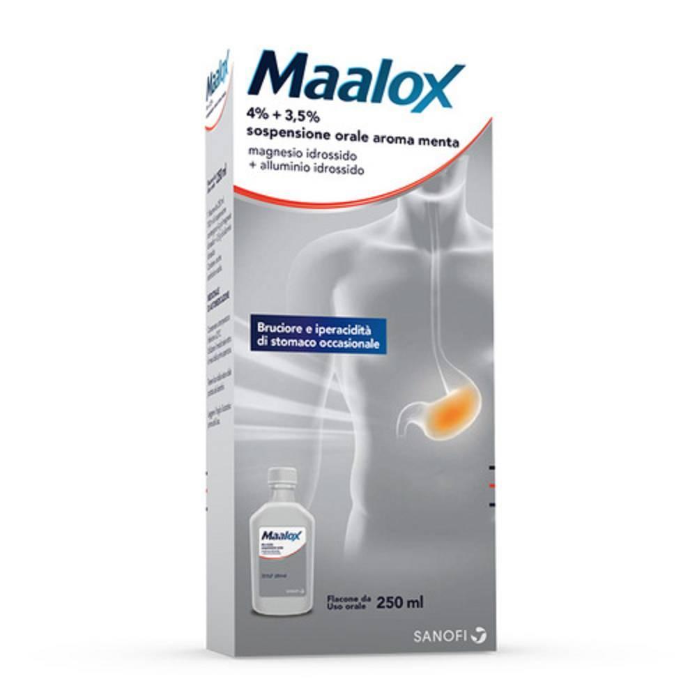 maalox maalox sospensione orale 250ml 4+3,5% me - foto 1