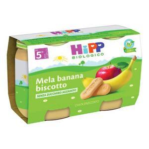 Hipp bio omog mela/banana/biscotto 2x125g