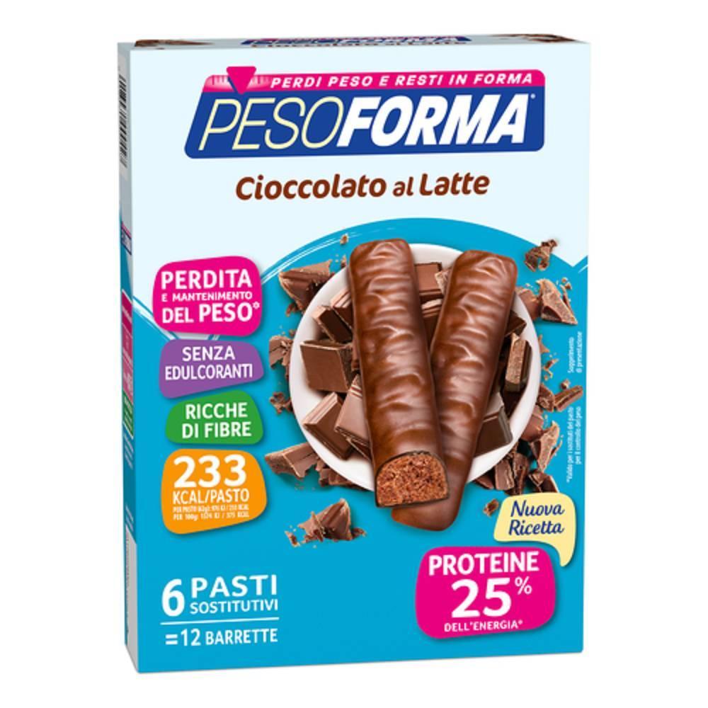 pesoforma pesoforma barrette cioccolato latte 12pezzi - foto 1