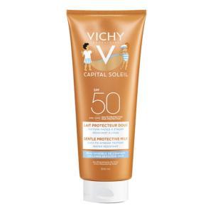 Capital soleil, latte delicato per bambini spf50, per pelli sensibili, protezione immediata e alta contro i danni dei raggi uv, con mexoryl, minerali e acqua vulcanica di , 300 ml