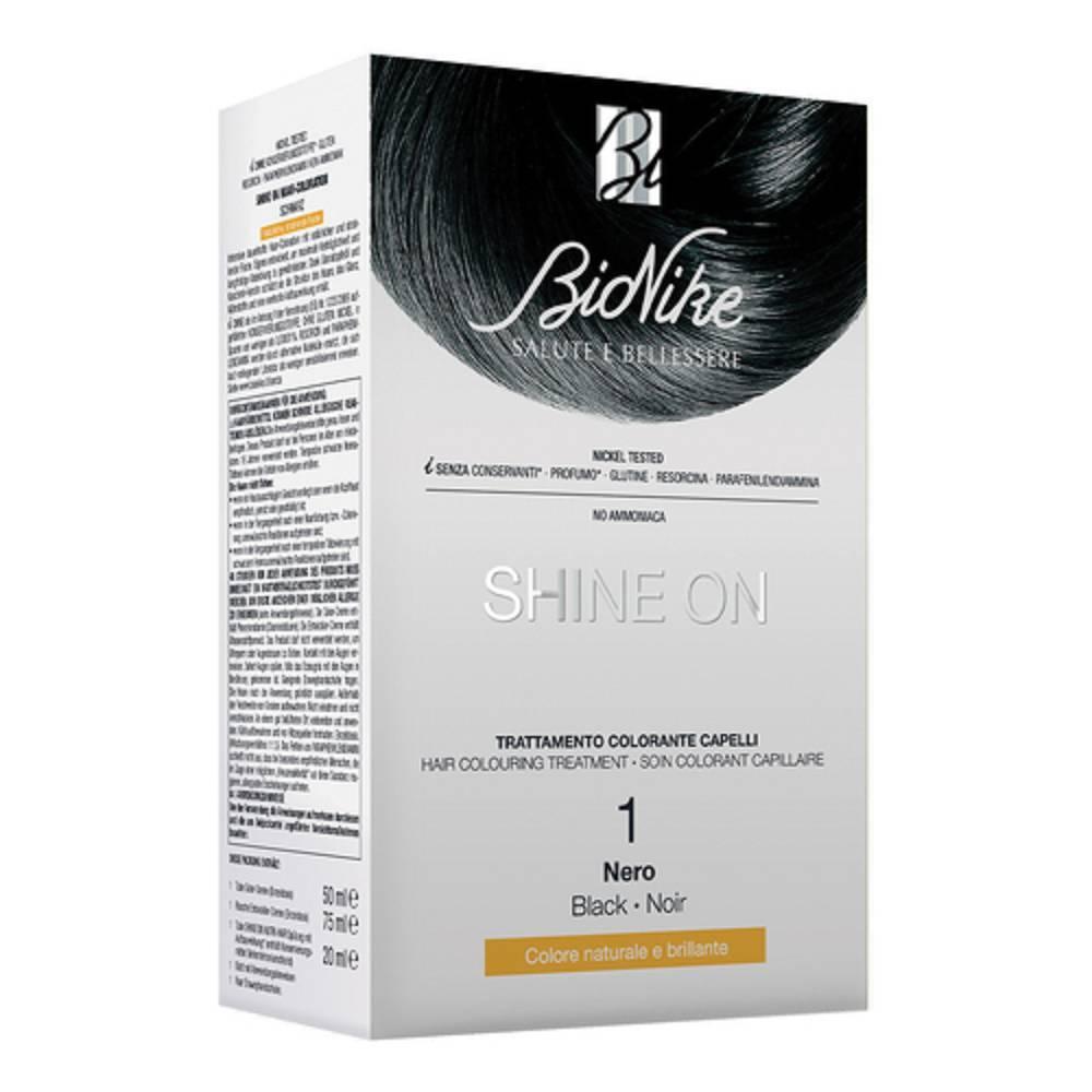 bionike bionike shine on - trattamento colorante capelli, kit tinta per cute sensibile senza ammoniaca, azione nutriente e protettiva, dona un colore naturale e brillante, copre i capelli bianchi - foto 1